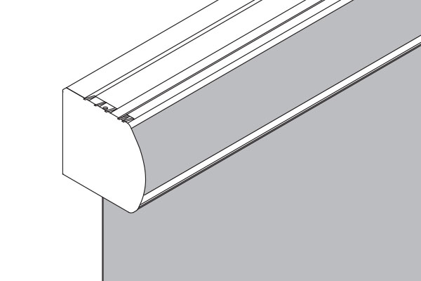 Curved cassette headrail